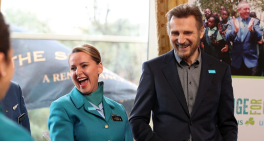 Liam Neeson in Dublin with Aer Lingus