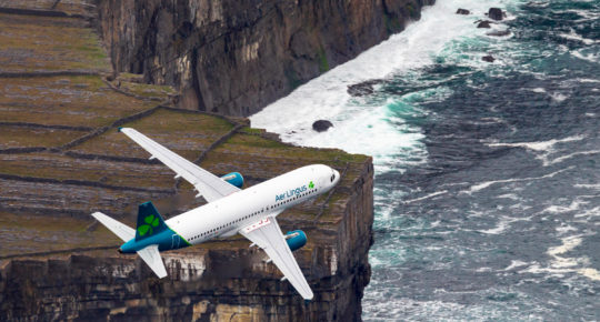 Aer Lingus A320 on the west of Ireland