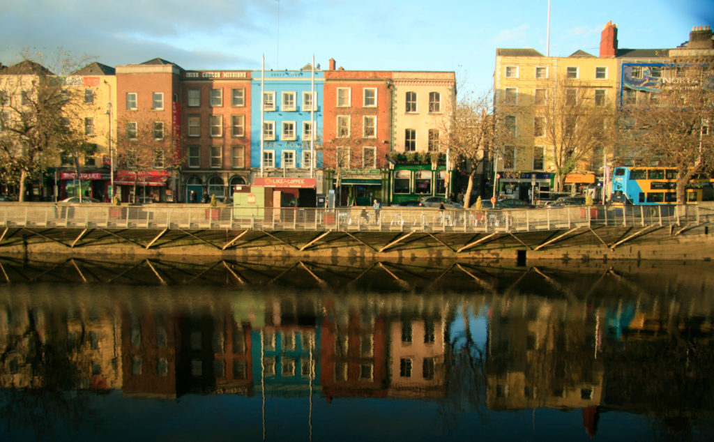 Bachelors Walk in Dublin from the south side of the River Liffey