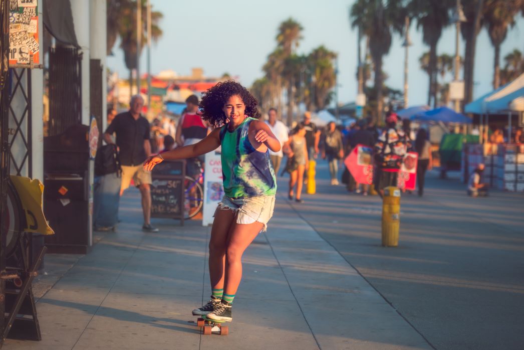 Skateboarder at Venice Beach