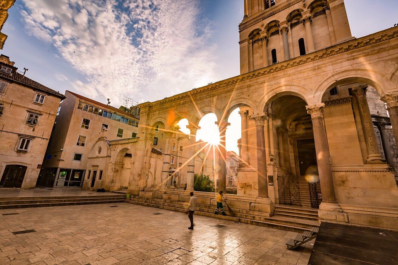 sunrise at diocletians palace in split croatia