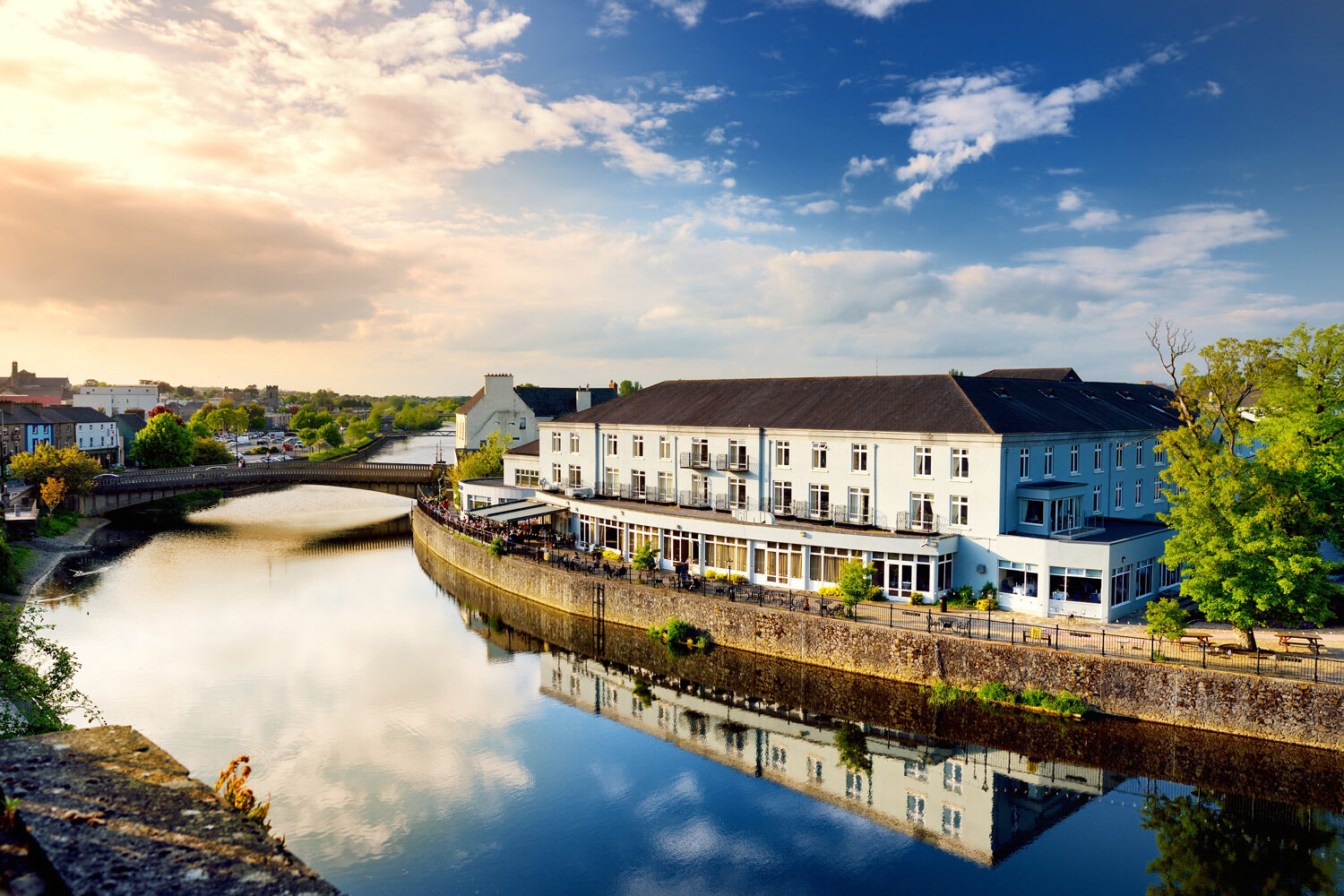 View on a bank of the River Nore in Kilkenny