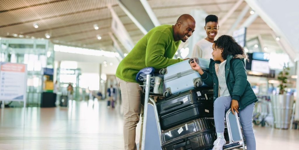 Family at airport