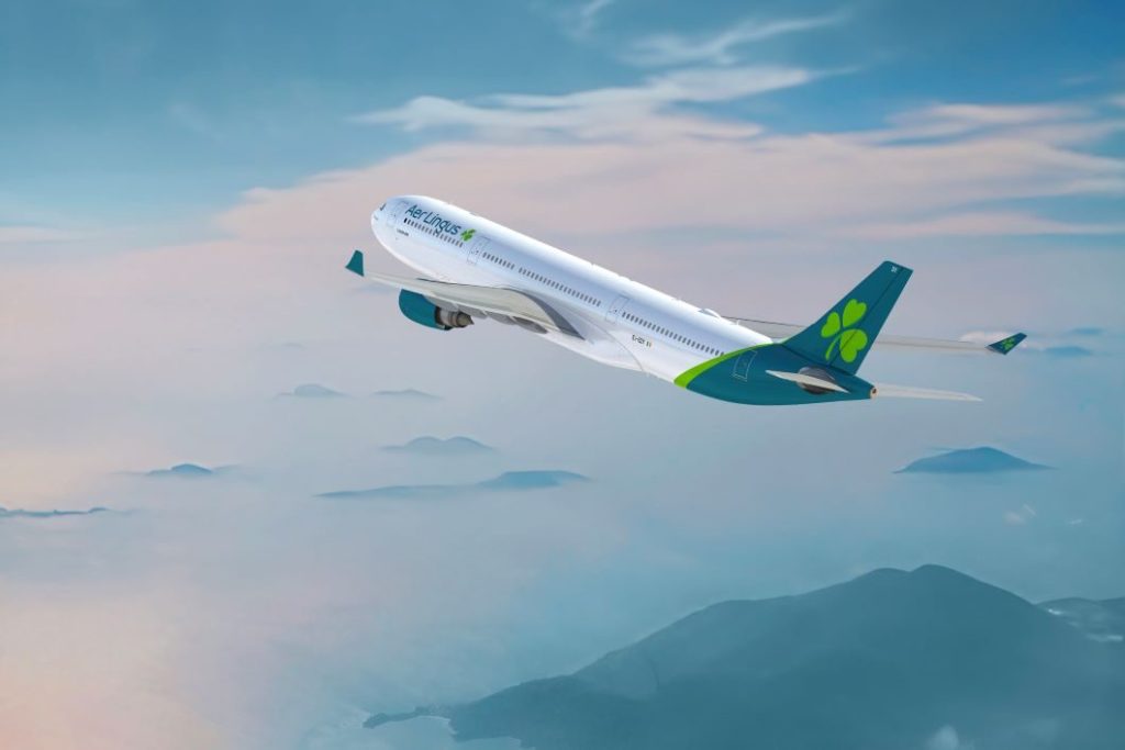 Aer Lingus aircraft in flight