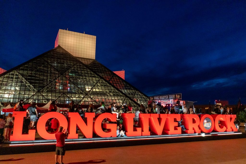 Exterior of the Rock & Roll Hall of Fame, Cleveland, Ohio