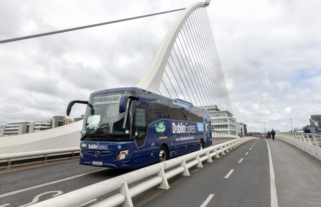 Dublin Express Bus on the Samuel Beckett Bridge