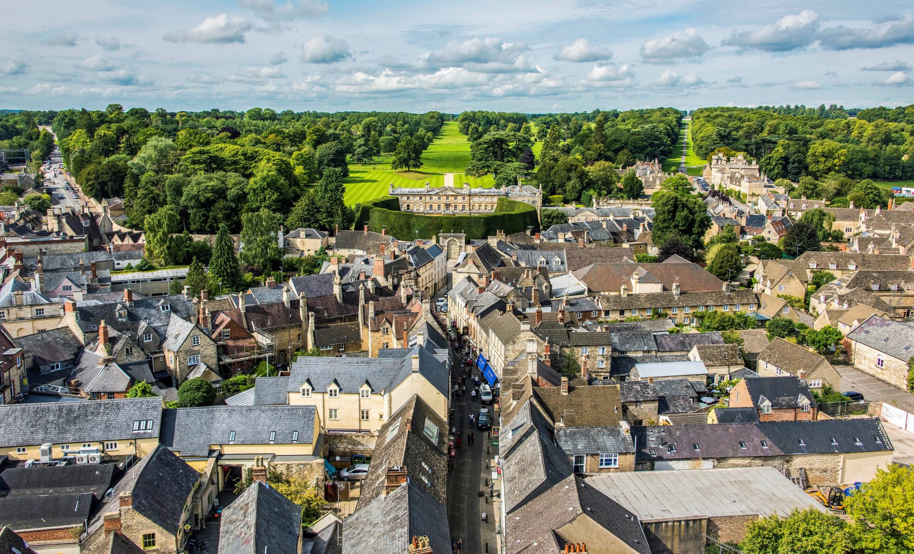 View of The Mansion and Cirencester Park beyond taken from St John’s Church Tower: Photo credit to Kay Ransom