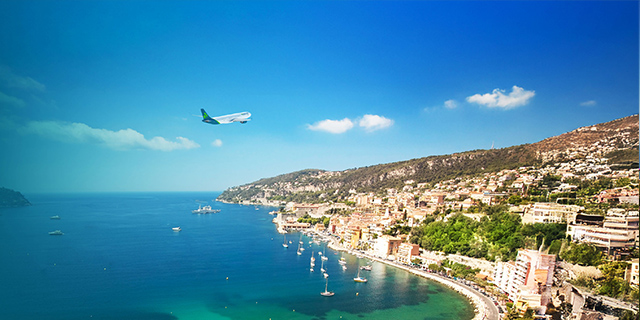 Scenic view of Villefranche-sur-Mer in the South of France