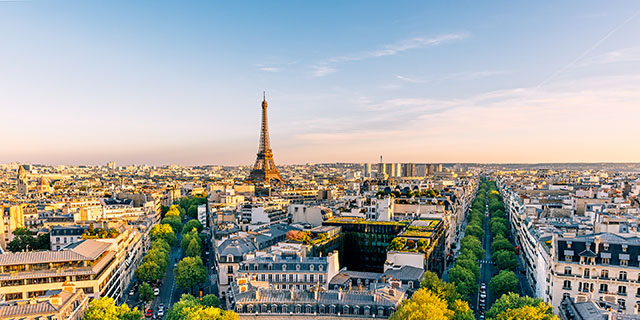 aerial view of Paris
