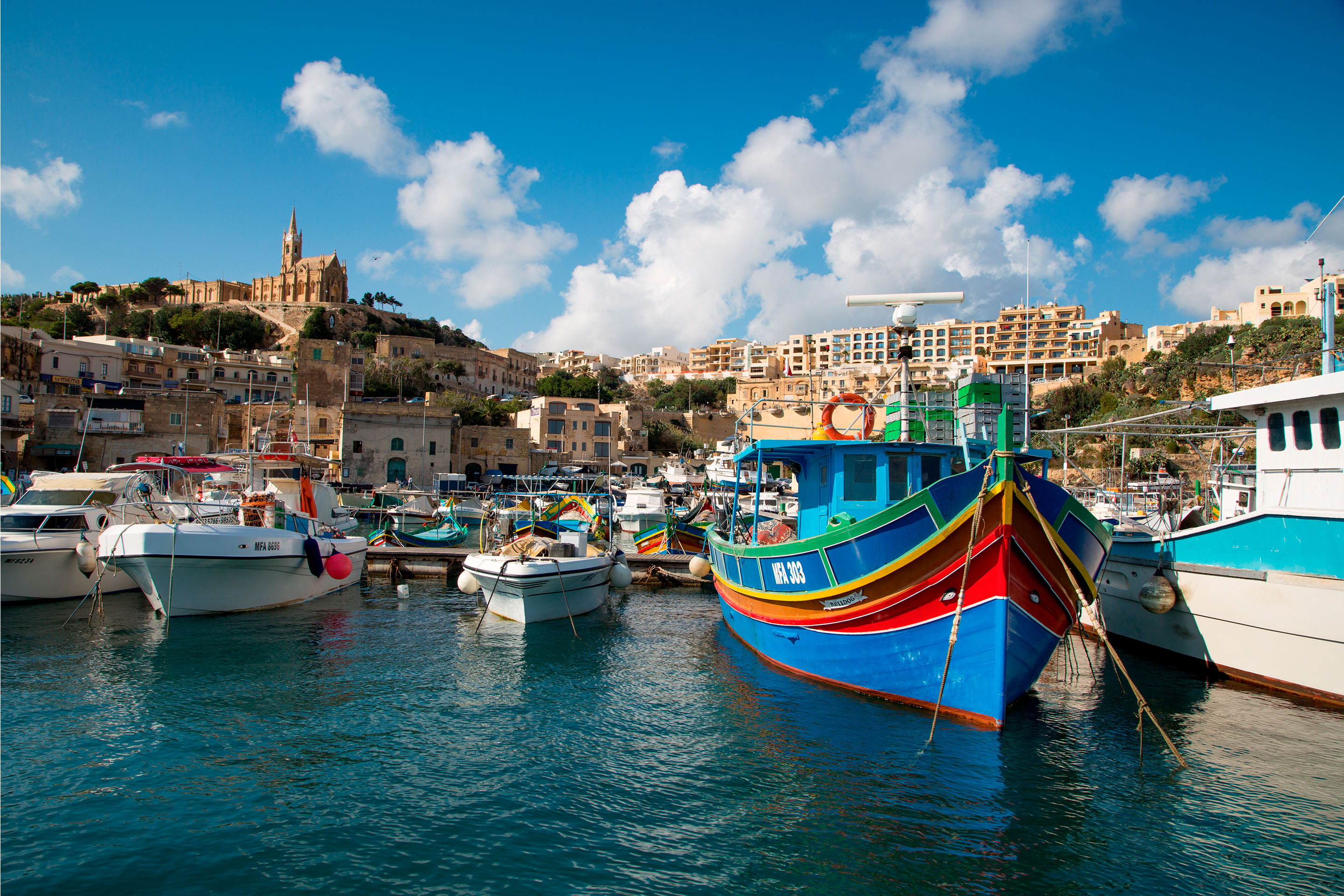 Traditional fishing boats in Malta