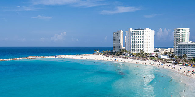 View of Cancun shoreline