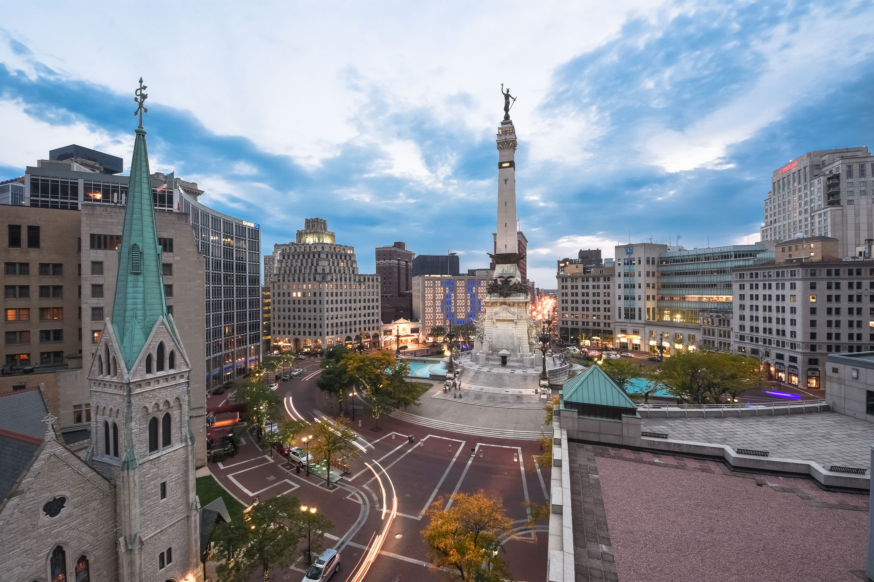 Downtown Indianapolis on a sunny day