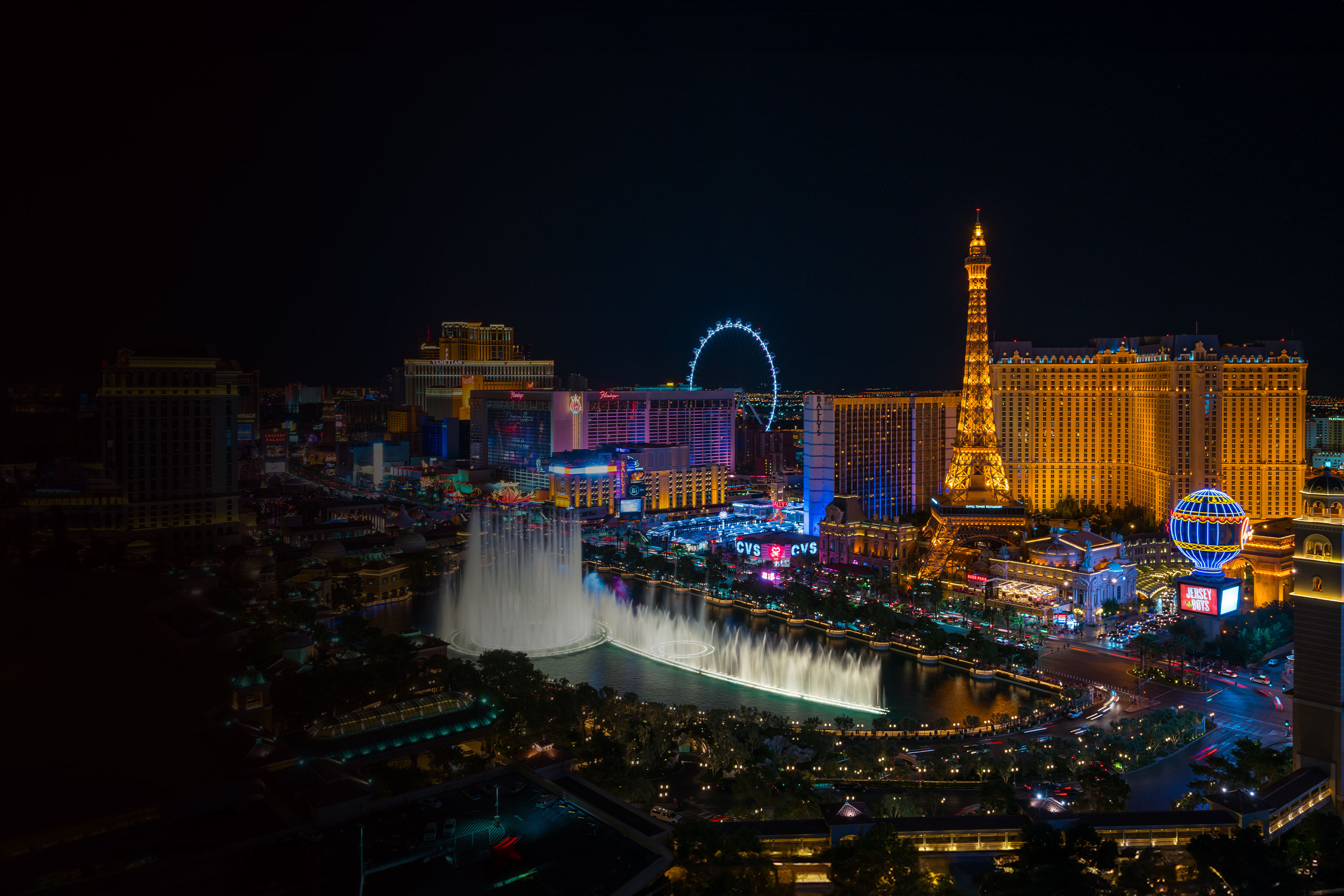 Aerial view of the Strip in Las Vegas, Nevada