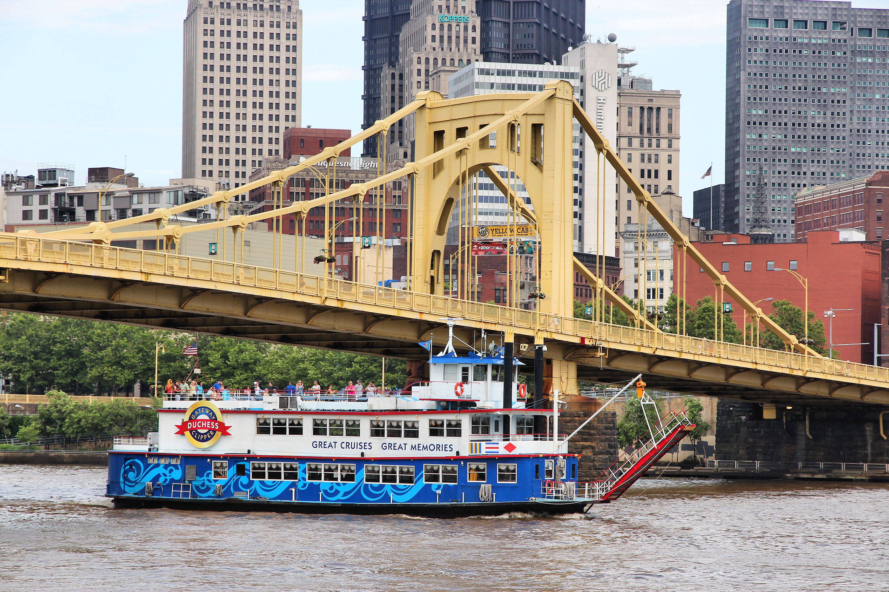 Boat on a river cruise in Pittsburgh