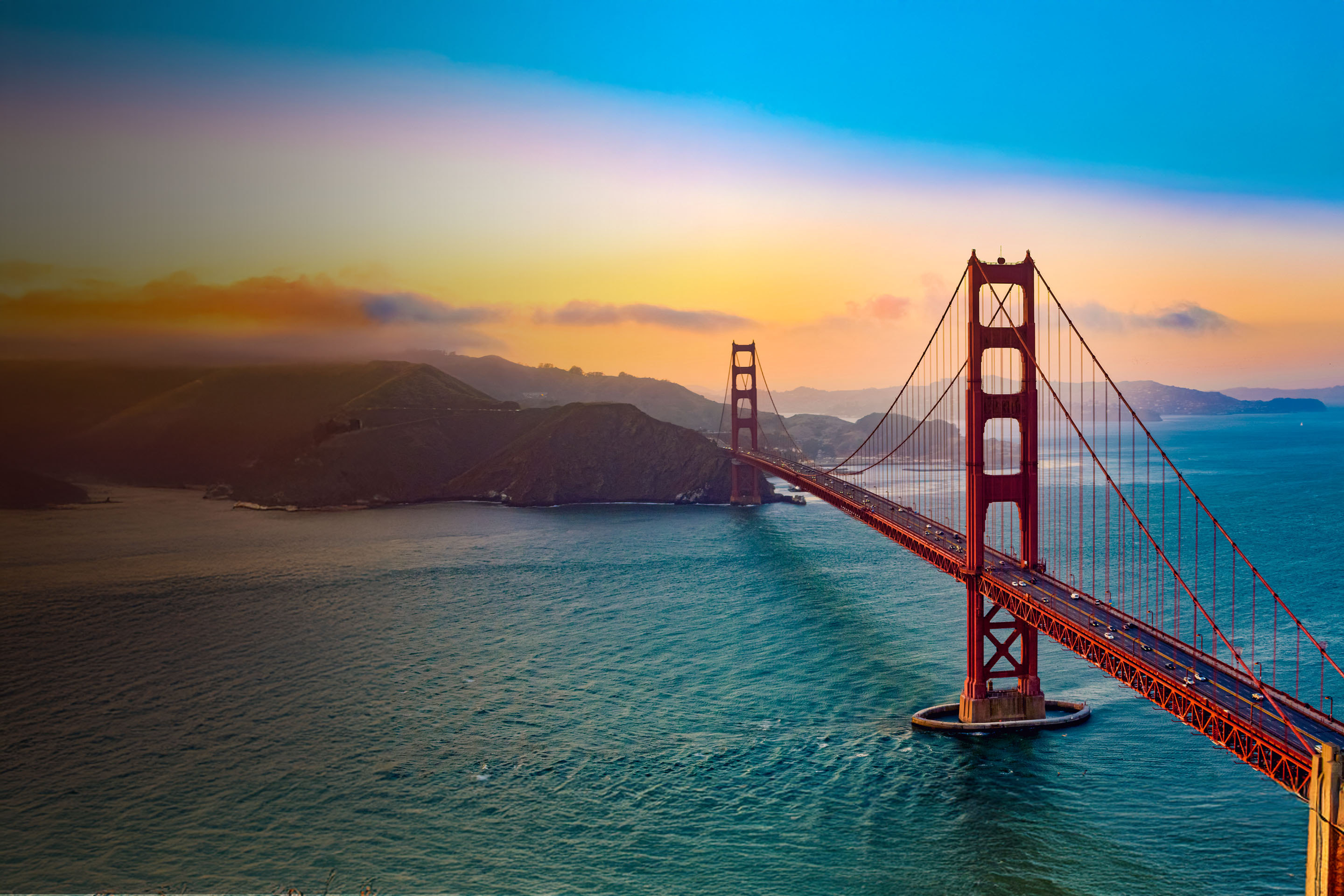 Golden Gate Bridge at sunset