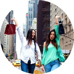 Two woman shopping in New York City